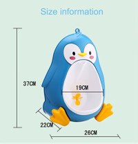 Pisoar pentru baieti Little Mom, sigur si rezistent, cu montare versatila prin ventuze de perete, sau agatare, dimensiune 26 x 37cm, Cute Penguin Black - 7