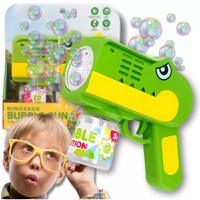 Pistol pentru baloane de sapun cu lumini Green Dino - 1