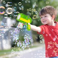 Pistol pentru baloane de sapun cu lumini Green Dino - 3