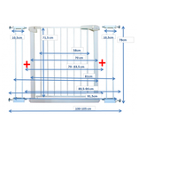 Poarta de siguranta din metal 79-105 cm R-Sport S2 Alb - 3