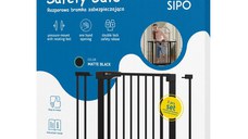 Poarta de siguranta pentru scari Sipo Black operare cu o mana 75-103 cm