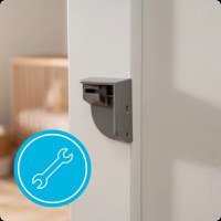 Poarta de siguranta rulabila pentru copii, Kidnort Sakerhet grey, mecanism dublu de blocare, maner incorporat, dimensiune 95 x 140 cm - 2