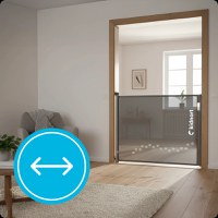 Poarta de siguranta rulabila pentru copii, Kidnort Sakerhet grey, mecanism dublu de blocare, maner incorporat, dimensiune 95 x 140 cm - 3