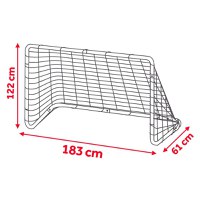 Poarta fotbal pentru copii 183x122x61 cm Neo-Sport cu cadru din otel,plasa rezistenta,4 ancore de montare incluse Footbal Play - 1
