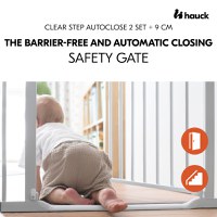 Poarta siguranta Hauck Clear Step Autoclose 2 White 75-80 cm cu extensie + 9 cm 84-89cm inchidere magnetica automata din ambele parti - 1