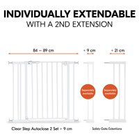 Poarta siguranta Hauck Clear Step Autoclose 2 White 75-80 cm cu extensie + 9 cm 84-89cm inchidere magnetica automata din ambele parti - 6