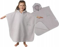 Poncho de baie cu gluga 126x60cm BabyMam Gri - 1