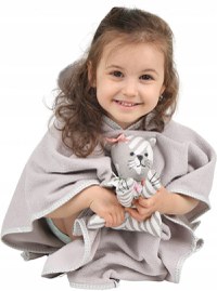 Poncho de baie cu gluga 126x60cm BabyMam Gri - 3
