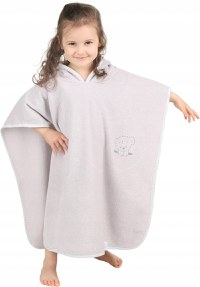 Poncho de baie cu gluga 126x60cm BabyMam Gri - 5