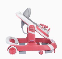 Premergator 2 in 1 pentru copii, Little Mom, pliabil, cu panou muzical detasabil, cu sezut reglabil in inaltime, cu 6 roti silentioase, sistem de franare, dimensiune 74 x 60 x 60 cm, Hello Pink - 10
