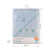 Prosop baie bambus cu gluga 100 x 100 cm Babyono albastru - 1
