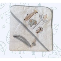 Prosop brodat cu manusa bebelus white Safari Fillikid - 1
