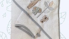Prosop brodat cu manusa bebelus white Safari Fillikid