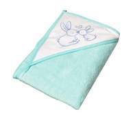 Prosop copii cu capison 100x100cm Little Bunnies green - 1