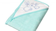 Prosop copii cu capison 100x100cm Little Bunnies green