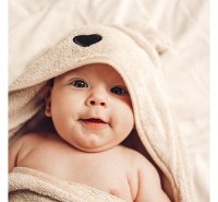 Prosop cu gluga BabySteps pentru bebelusi si copii din fibra de bambus S 85x90cm Teddy Beige - 4
