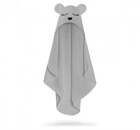 Prosop cu gluga BabySteps pentru bebelusi si copii din fibra de bambus S 85x90cm Teddy Grey - 6