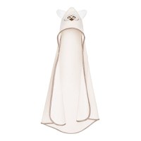 Prosop cu gluga cu urechi din bumbac 80x80 cm Ecru Qwl Qmini - 1