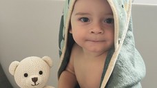 Prosop cu gluga PetiteMars Loulou hipoalergenic 100x100 cm Verde Botanic