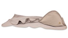 Prosop cu gluga Qmini Mocha, dimensiune 100x100 cm, din bambus si bumbac interlock