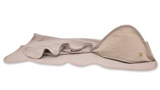 Prosop cu gluga Qmini Mocha, dimensiune 100x100 cm, din bambus si bumbac interlock
