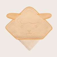 Prosop de baie Lionelo cu gluga din muselina 100 bumbac 80x80 cm bej deschis - 5