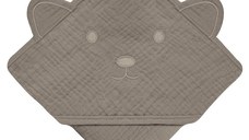 Prosop de baie Lionelo cu gluga din muselina 100 bumbac 80x80 cm bej inchis