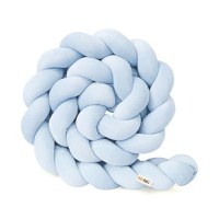 Protectie de pat impletita, MiniMini, Velvet Magic, Baby Blue, 200 cm - 2