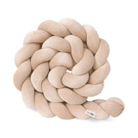Protectie de pat impletita, MiniMini, Velvet Magic, Bej, 200 cm - 2