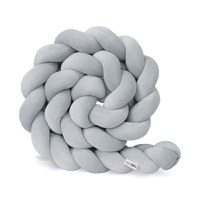 Protectie de pat impletita, MiniMini, Velvet Magic, Gri, 200 cm - 2