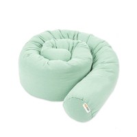 Protectie de pat tubulara, MiniMini, Muselina, Menta, 180 cm - 1