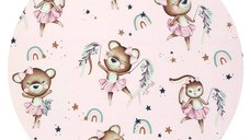 Protectie textila MimiNu pentru carucior si scaun auto Minky Little Ballerina Pink