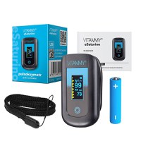 Pulsoximetru Vitammy eSaturino negru masoara saturatia de oxigen din sange si pulsul, algoritm de toleranta la miscare, ecran OLED bicolor, 4 directii de afisare - 4