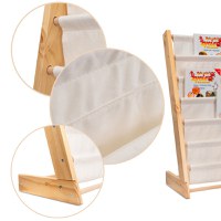 Raft organizator de carti pentru copii Ikonka, realizat din lemn, dimensiune 79 x 62.5 x 30 cm - 1