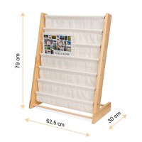 Raft organizator de carti pentru copii Ikonka, realizat din lemn, dimensiune 79 x 62.5 x 30 cm - 5