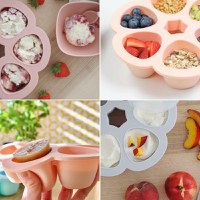 Recipient ermetic silicon multiportii 6x150 ml Beaba Old Pink - 4