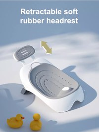 Reductor pentru cadita Little Mom Blue pliabil, cu tetiera reglabila, zone anti-alunecare, pozitie ergonomica, dimensiune 30x20.8x48cm - 2