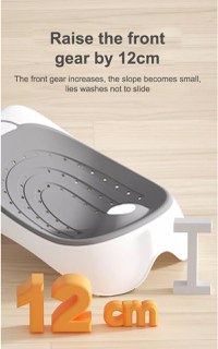 Reductor pentru cadita Little Mom Blue pliabil, cu tetiera reglabila, zone anti-alunecare, pozitie ergonomica, dimensiune 30x20.8x48cm - 6