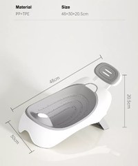 Reductor pentru cadita Little Mom Blue pliabil, cu tetiera reglabila, zone anti-alunecare, pozitie ergonomica, dimensiune 30x20.8x48cm - 7