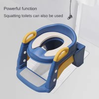 Reductor toaleta pentru copii Little Mom Blue, pliabil, ergonomic, sezut din PVC, manere de sustinere, vas colector detasabil, protectie anti-stropire, suprafata antiderapanta, 55 x 35 x 58 cm - 8