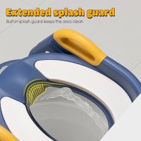 Reductor toaleta pentru copii Little Mom Green, pliabil, ergonomic, sezut din PVC, manere de sustinere, vas colector detasabil, protectie anti-stropire, suprafata antiderapanta, 55 x 35 x 58 cm - 4