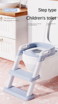 Reductor toaleta pentru copii, Little Mom Kids Steps Blue pliabil cu scara, inaltime reglabila in 2 pozitii, suprafata antiderapanda si colac moale - 2