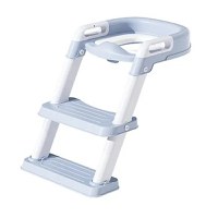 Reductor toaleta pentru copii, Little Mom Kids Steps Blue pliabil cu scara, inaltime reglabila in 2 pozitii, suprafata antiderapanda si colac moale - 9
