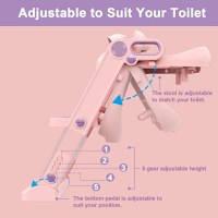 Reductor toaleta pentru copii Little Mom Potty Training White, pliabil, cu sezut moale din spuma PU, reglabil pe inaltime 5 nivele, manere ergonomice,pentru copii cu varsta pana la 7 ani, compatibilitate universala - 11