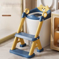 Reductor toaleta pentru copii Little Mom Teddy pink, cu doua trepte, colac moale din pvc detasabil, pliabil, design anti-stropire, baza antiderapanta, inaltime reglabila, spatar si manere, compatibilitate universala - 1