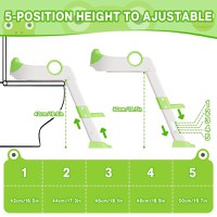 Reductor WC copii Little Mom Green Frog, pliabil, cu colac detasabil moale din PU, inaltime reglabila pe 5 nivele, manere ergonomice si protectie antistropire, compatibilitate universala, baza antiderapanta - 4