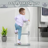 Reductor WC copii Little Mom Grey Frog, pliabil, cu colac detasabil moale din PU, inaltime reglabila pe 5 nivele, manere ergonomice si protectie antistropire, compatibilitate universala, baza antiderapanta - 5