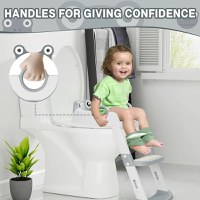 Reductor WC copii Little Mom Grey Frog, pliabil, cu colac detasabil moale din PU, inaltime reglabila pe 5 nivele, manere ergonomice si protectie antistropire, compatibilitate universala, baza antiderapanta - 6