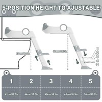 Reductor WC copii Little Mom Grey Frog, pliabil, cu colac detasabil moale din PU, inaltime reglabila pe 5 nivele, manere ergonomice si protectie antistropire, compatibilitate universala, baza antiderapanta - 7