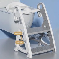 Reductor WC copii Little Mom StepUp Baby Pink, reglabil pe inaltime, cu manere ergonomice, colac moale detasabil din spuma PU, design anti-stropire, compatibilitate universala - 1